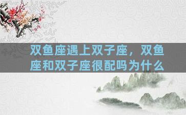 双鱼座遇上双子座，双鱼座和双子座很配吗为什么