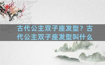 古代公主双子座发型？古代公主双子座发型叫什么