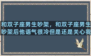 和双子座男生吵架，和双子座男生吵架后他语气很冷但是还是关心我