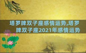 塔罗牌双子座感情运势,塔罗牌双子座2021年感情运势