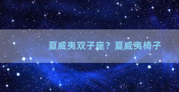 夏威夷双子座？夏威夷椅子