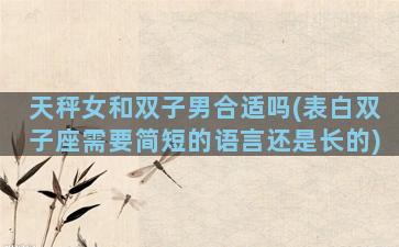 天秤女和双子男合适吗(表白双子座需要简短的语言还是长的)