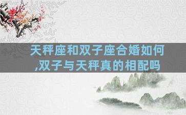 天秤座和双子座合婚如何,双子与天秤真的相配吗