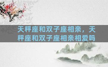 天秤座和双子座相亲，天秤座和双子座相亲相爱吗