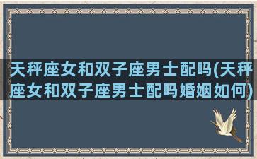 天秤座女和双子座男士配吗(天秤座女和双子座男士配吗婚姻如何)