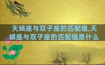 天蝎座与双子座的匹配值,天蝎座与双子座的匹配值是什么