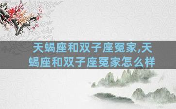 天蝎座和双子座冤家,天蝎座和双子座冤家怎么样
