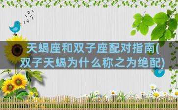 天蝎座和双子座配对指南(双子天蝎为什么称之为绝配)