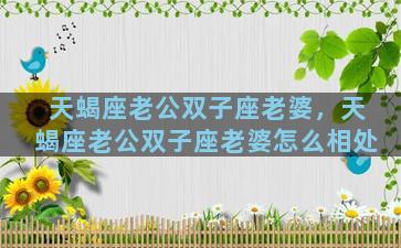 天蝎座老公双子座老婆，天蝎座老公双子座老婆怎么相处