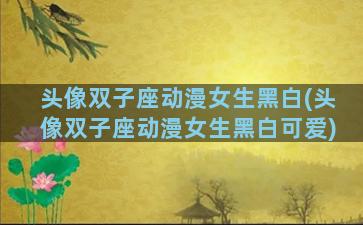 头像双子座动漫女生黑白(头像双子座动漫女生黑白可爱)