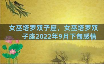 女巫塔罗双子座，女巫塔罗双子座2022年9月下旬感情