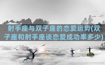 射手座与双子座的恋爱运势(双子座和射手座谈恋爱成功率多少)