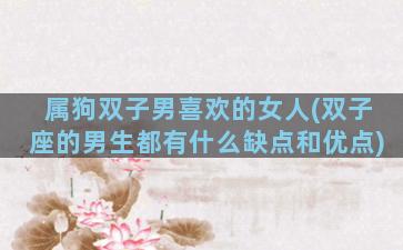 属狗双子男喜欢的女人(双子座的男生都有什么缺点和优点)