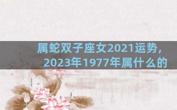 属蛇双子座女2021运势,2023年1977年属什么的