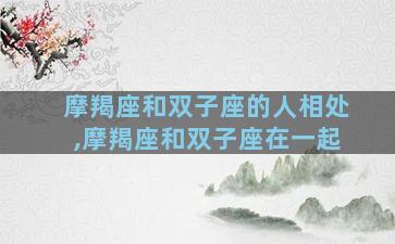 摩羯座和双子座的人相处,摩羯座和双子座在一起