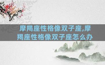 摩羯座性格像双子座,摩羯座性格像双子座怎么办