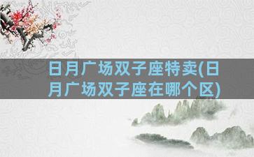 日月广场双子座特卖(日月广场双子座在哪个区)
