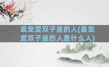 最宠爱双子座的人(最宠爱双子座的人是什么人)