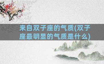 来自双子座的气质(双子座最明显的气质是什么)