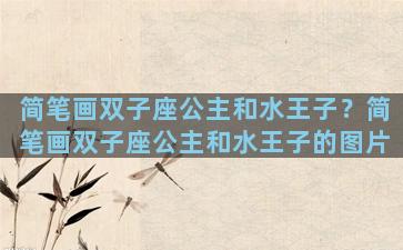 简笔画双子座公主和水王子？简笔画双子座公主和水王子的图片