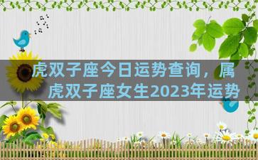 虎双子座今日运势查询，属虎双子座女生2023年运势