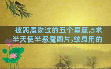 被恶魔吻过的五个星座,5求半天使半恶魔图片,纹身用的