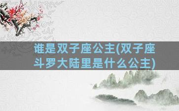 谁是双子座公主(双子座斗罗大陆里是什么公主)