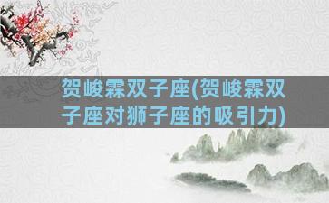 贺峻霖双子座(贺峻霖双子座对狮子座的吸引力)