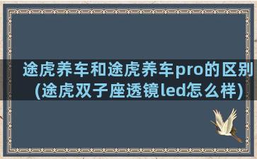 途虎养车和途虎养车pro的区别(途虎双子座透镜led怎么样)