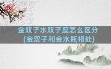 金双子水双子座怎么区分(金双子和金水瓶相处)