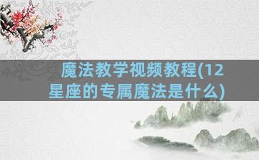 魔法教学视频教程(12星座的专属魔法是什么)
